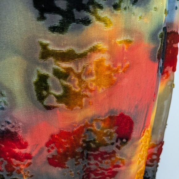 Vintage Velvet Maxi Dress M Black Mulit Burnout Indie Grunge Artsy 90s Y2K Goth - Picture 9 of 12